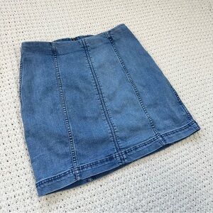Free People Classic Blue Jean Denim Mini Skirt B4